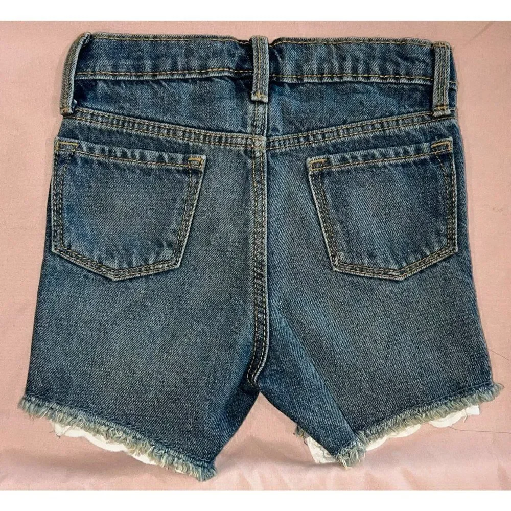 Lace-Trim Jean Cut-Off Shorts (4T)